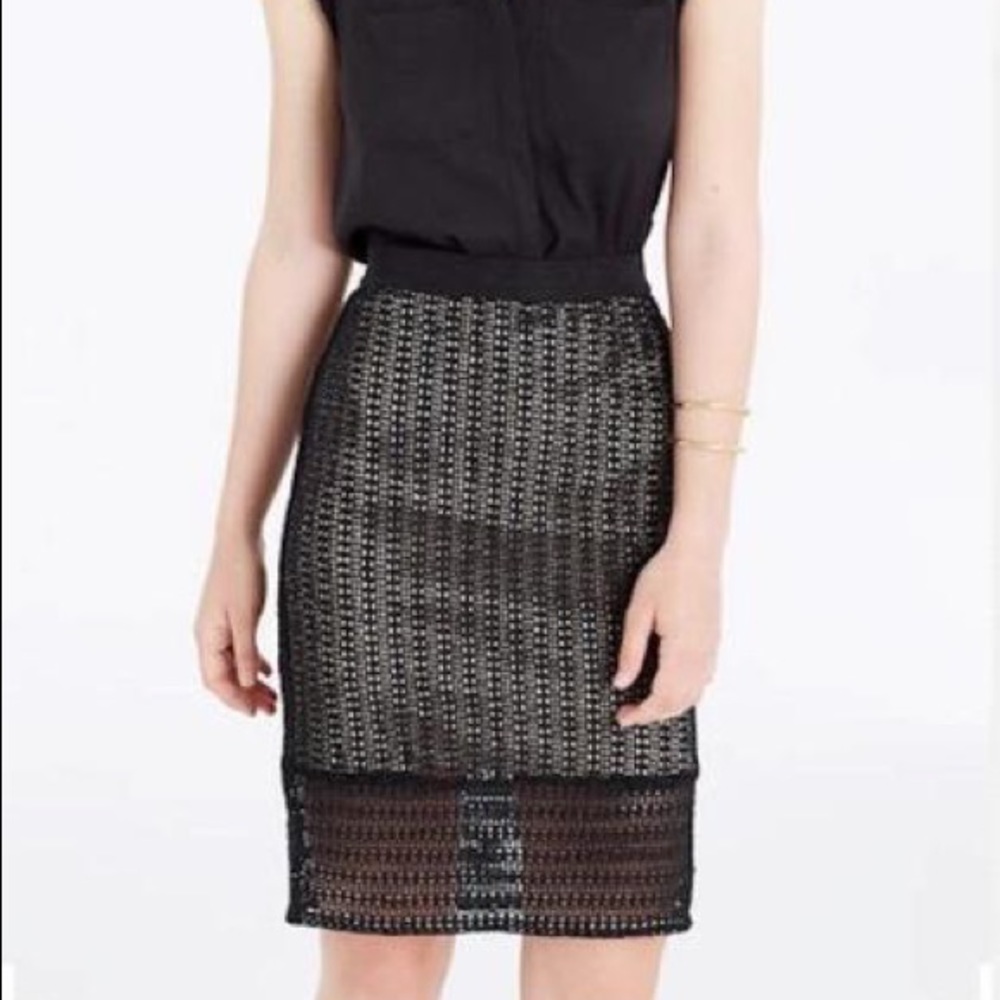 Ann Taylor Petite Diamond Lace Skirt